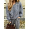 image:imageCHARTOU Women Fuzzy Wool Cardigan Sweater Fall Slouchy Balloon Long Sleeve Button Down Knit Sweater CoatDark Grey