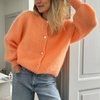 image:imageCHARTOU Women Fuzzy Wool Cardigan Sweater Fall Slouchy Balloon Long Sleeve Button Down Knit Sweater CoatOrange
