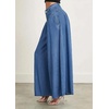 image:imageCHARTOU Women High Waist Baggy Jeans Pleated Flared Wide Leg Patchwork Flowy Denim Pants with PocketsBlue