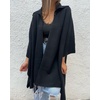 image:imageCHARTOU Women Lightweight Long Cardigan Sweater Oversized Lapel Collar Kimono Cardigan JacketBlack