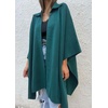 image:imageCHARTOU Women Lightweight Long Cardigan Sweater Oversized Lapel Collar Kimono Cardigan JacketPeacoak