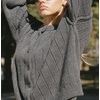 image:imageCHARTOU Women Slouchy Button Down Crop Cardigan Sweater Oversized Fall Winter Flared Long Sleeve TopDark Grey