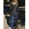 image:imageCHARTOU Women Slouchy Button Down Crop Cardigan Sweater Oversized Fall Winter Flared Long Sleeve TopDark Grey