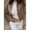 image:imageCHARTOU Women Slouchy Button Down Crop Cardigan Sweater Oversized Fall Winter Flared Long Sleeve TopKhaki