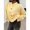 image:imageCHARTOU Women Slouchy Button Down Crop Cardigan Sweater Oversized Fall Winter Flared Long Sleeve TopYellow