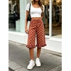 image:imageCHARTOU Women Y2k Polka Dot Jean Shorts Summer Casual Long Knee Length Denim Bermuda Shorts with Ruffle HemWine