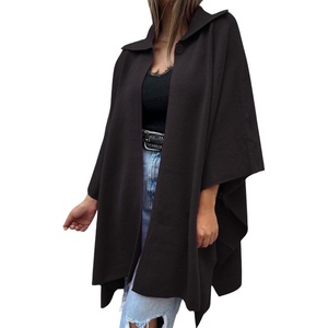 image:imageCHARTOU Women Lightweight Long Cardigan Sweater Oversized Lapel Collar Kimono Cardigan JacketBlack
