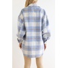 image:imageCHARTOU Womens Plaid Shacket Brushed Wool Mohair Loose Fit Short Shirt Jacket CoatBlue