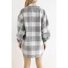 image:imageCHARTOU Womens Plaid Shacket Brushed Wool Mohair Loose Fit Short Shirt Jacket CoatGrey