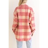 image:imageCHARTOU Womens Plaid Shacket Brushed Wool Mohair Loose Fit Short Shirt Jacket CoatPink