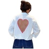 image:imageCHARTOU Women Striped Shirt Top Lapel Button Down Long Sleeve Heart Cutout Oversized BlousesWhite