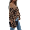 image:imageCHARTOU Womens Oversized V Neck Diamond Knitted Sweater Pullover KnitwearBrown