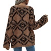 image:imageCHARTOU Womens Oversized V Neck Diamond Knitted Sweater Pullover KnitwearBrown
