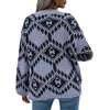image:imageCHARTOU Womens Oversized V Neck Diamond Knitted Sweater Pullover KnitwearGrey