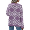 image:imageCHARTOU Womens Oversized V Neck Diamond Knitted Sweater Pullover KnitwearPurple