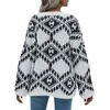 image:imageCHARTOU Womens Oversized V Neck Diamond Knitted Sweater Pullover KnitwearWhite