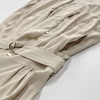 image:imageCHARTOU Women Button Down Linen Dress Summer Cap Sleeve Belted Flowy A Line Midi Long Shirt Dress with PocketsKhaki
