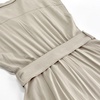 image:imageCHARTOU Women Button Down Linen Dress Summer Cap Sleeve Belted Flowy A Line Midi Long Shirt Dress with PocketsKhaki