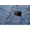 image:imageCHARTOU Womens Casual Washed Distressed Puff Sleeve Denim Button Down Shirt Jean Jacket CoatBlue