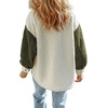image:imageCHARTOU Womens Slouchy Fall Winter Fuzzy Faux Fleece Contrast Color Button Down Shacket JacketArmy Green