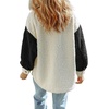 image:imageCHARTOU Womens Slouchy Fall Winter Fuzzy Faux Fleece Contrast Color Button Down Shacket JacketBlack