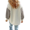 image:imageCHARTOU Womens Slouchy Fall Winter Fuzzy Faux Fleece Contrast Color Button Down Shacket JacketGrey