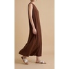 image:imageCHARTOU Summer Linen Maxi Dress Casual Shift Sleeveless Tank Sundress Beach Dresses with PocketsBrown
