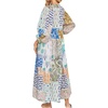 image:imageCHARTOU Women Boho Floral Printed Long Dress Summer Lantern Half Sleeve Beach Flowy Loose Swing Chiffon SundressBlue