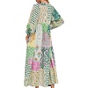 image:imageCHARTOU Women Boho Floral Printed Long Dress Summer Lantern Half Sleeve Beach Flowy Loose Swing Chiffon SundressDark Green