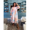 image:imageCHARTOU Women Boho Floral Printed Long Dress Summer Lantern Half Sleeve Beach Flowy Loose Swing Chiffon SundressGreen