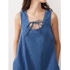 image:imageCHARTOU Women Cute Denim Mini Dress Summer Tie Front Polka Dot Jean Tank A Line Shift Dress with PocketsDark Blue