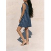 image:imageCHARTOU Women Floral Boho Mini Dress V Neck Tie Front Sleeveless Summer Beach Vacation Sundress with PocketsNavy