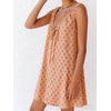 image:imageCHARTOU Women Floral Boho Mini Dress V Neck Tie Front Sleeveless Summer Beach Vacation Sundress with PocketsPeach