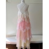 image:imageCHARTOU Women Ombre Tiered Lace Long Dress Spaghetti Strap Crisscross Backless Flowy Tulle Beach Party DressPink