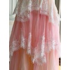 image:imageCHARTOU Women Ombre Tiered Lace Long Dress Spaghetti Strap Crisscross Backless Flowy Tulle Beach Party DressPink