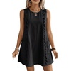 image:imageCHARTOU Women Sleeveless Short Shift Dress Summer Loose Tunic Cute Ruffle Trim Tank Dress with PocketsBlack