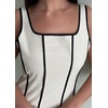 image:imageCHARTOU Women Strap Contrast Trim Linen Tank Long Dress Elegant Zip Up Back Smocked Party Flowy DressApricot