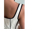 image:imageCHARTOU Women Strap Contrast Trim Linen Tank Long Dress Elegant Zip Up Back Smocked Party Flowy DressApricot