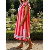 image:imageCHARTOU Women Striped Shift Midi Long Dress Summer Casual Flutter Sleeve Side Slit Vacation SundressRed