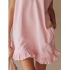 image:imageCHARTOU Women Summer Half Zip Mini Dress Ruffle Tunic Sporty Cap Sleeve Collared Sweatshirt Dress with PocketsPink