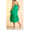 image:imageCHARTOU Womens Summer Spaghetti Straps Dress Cotton Linen Cinched Flowy Midi SundressGreen