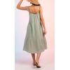 image:imageCHARTOU Womens Summer Spaghetti Straps Dress Cotton Linen Cinched Flowy Midi SundressPea Green