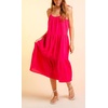 image:imageCHARTOU Womens Summer Spaghetti Straps Dress Cotton Linen Cinched Flowy Midi SundressRose