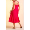 image:imageCHARTOU Womens Summer Spaghetti Straps Dress Cotton Linen Cinched Flowy Midi SundressRose