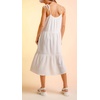 image:imageCHARTOU Womens Summer Spaghetti Straps Dress Cotton Linen Cinched Flowy Midi SundressWhite