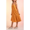 image:imageCHARTOU Womens Summer Spaghetti Straps Dress Cotton Linen Cinched Flowy Midi SundressYellow