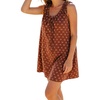 image:imageCHARTOU Women Floral Boho Mini Dress V Neck Tie Front Sleeveless Summer Beach Vacation Sundress with PocketsBrown