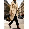 image:imageCHARTOU Women Oversized Corduroy Trench Coat Double Breasted Long Midi Jacket with BeltApricot