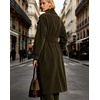 image:imageCHARTOU Women Oversized Corduroy Trench Coat Double Breasted Long Midi Jacket with BeltArmy Green