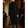 image:imageCHARTOU Women Oversized Corduroy Trench Coat Double Breasted Long Midi Jacket with BeltBlack